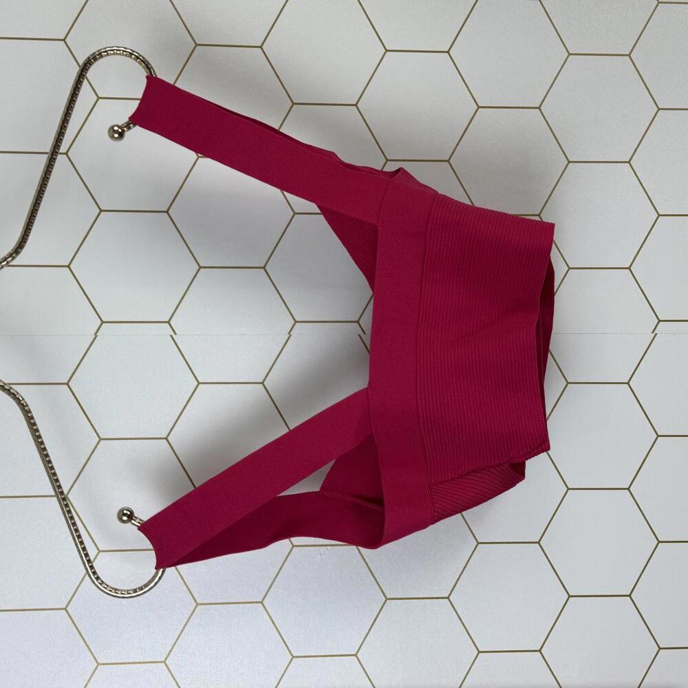 Babaton by Aritzia Hot Pink Sculpt Knit Greek Ribbed Cropped Top - Size - XS - Picture 5 of 10